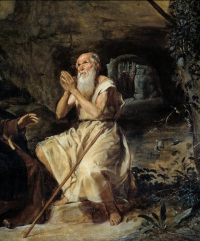 Saint Anthony and Saint Paul Hermit (detail) by Diego Velázquez