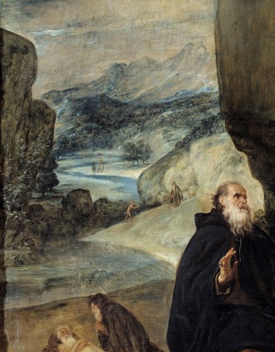Saint Anthony and Saint Paul Hermit (detail) by Diego Velázquez