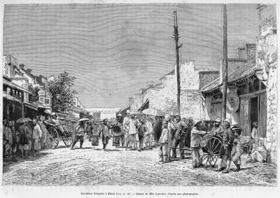 French Residence in Hanoi. Engraving by Lancelot, after a photograph, to illustrate the story 