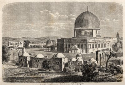 The mosque of Omar, built in 691 in Jerusalem, drawing by Lancelot, to illustrate Mr. Bida