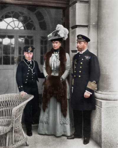 Our Sailor King, His Consort, and the Sailor Heir to the Throne, 1910 by Dinham