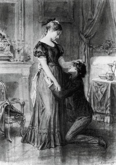 Illustration for Confession of Child Of Century, novel by Alfred de Musset by Diogene Ulysse Napoleon Maillart
