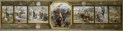 Sketch for the Marriage Hall of the 19th Arrondissement Town Hall in Paris: The Tricolor Flag, Republican Allegories by Diogene Ulysse Napoleon Maillart