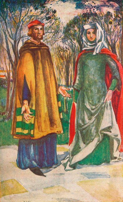 A Man and Woman of The Time of Edward I, 1907 by Dion Clayton Calthrop