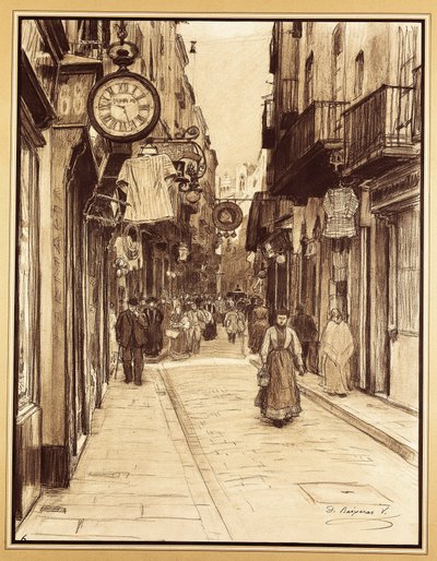 Plateria Street Towards Angels Square, Barcelona by Dionisio Baixeras Verdaguer