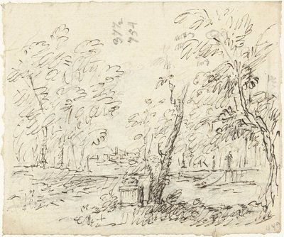 Garden with Staircase and Statues by Dionys van Nijmegen (possibly)