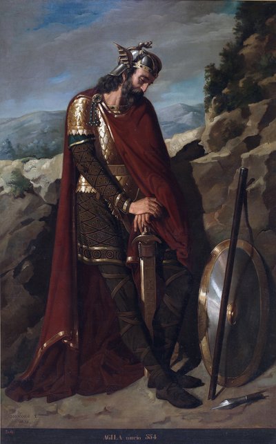Portrait of Visigothic King Agila I by Dioscoro Teofilo Puebla Tolin
