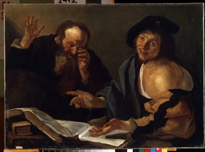 Heraclitus and Democritus by Dirck Baburen van