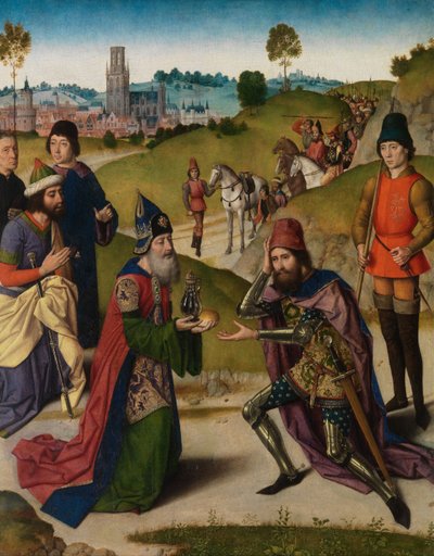 (Detail) The Meeting of Abraham and Melchizedek from the Altarpiece of the Holy Sacrament by Dirck Bouts