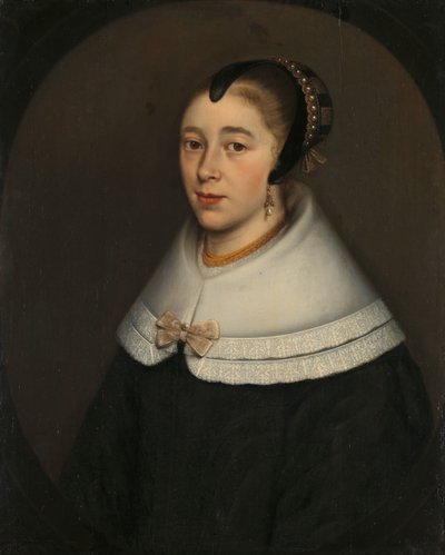 Portrait of a Woman, thought to be Catharina Kettingh (1626/27-73), Wife of Bartholomeus Vermuyden by Dirck Craey