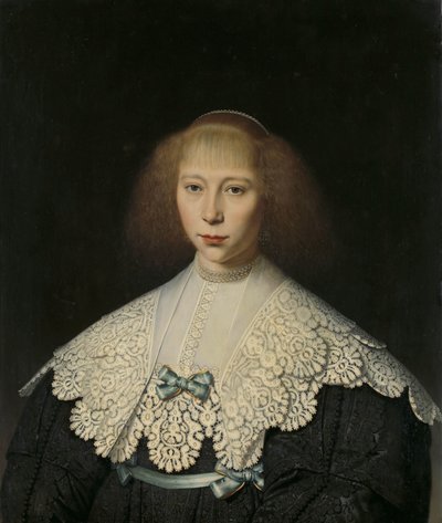 Agatha Geelvinck (1617-38). First Wife of Frederik Dircksz Alewijn by Dirck Dircksz. van Santvoort