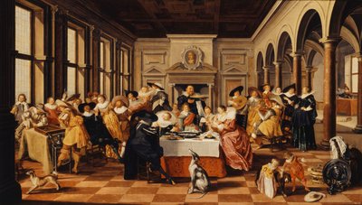 A Merry Company in a Palatial Interior by Dirck Hals
