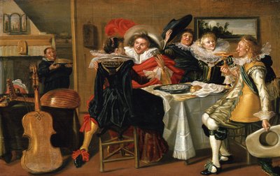 Interior with a Cheerful Table Company by Dirck Hals