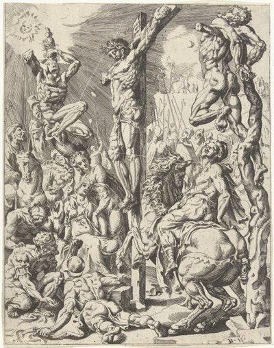 Christ on the Cross (Fall and Redemption of Humanity through the Life and Passion of Christ) by Dirck Volckertsz. Coornhert (attributed to)