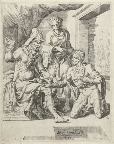 Eliezer Promises to Find a Wife for Isaac by Dirck Volckertsz. Coornhert (attributed to)