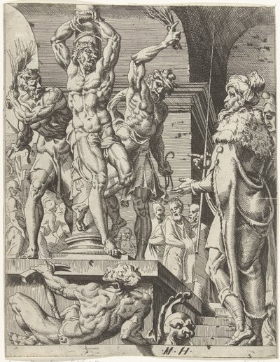 Scourging of Christ (Fall and Redemption of Humanity through the Life and Passion of Christ) by Dirck Volckertsz. Coornhert (attributed to)