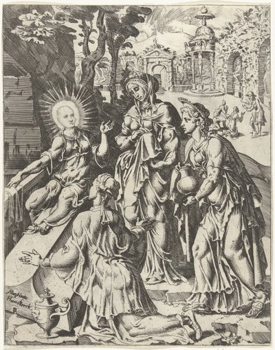 Holy Women at the Tomb (Fall and Redemption of Humanity through the Life and Passion of Christ) (series title) by Dirck Volckertsz. Coornhert (attributed to)