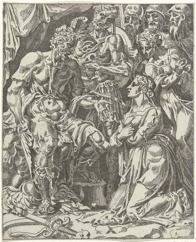 Judith before Holofernes by Dirck Volckertsz. Coornhert (attributed to)