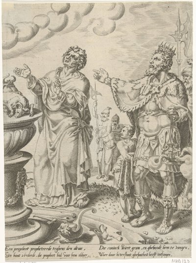 King Jeroboam and the Man of God at the Altar by Dirck Volckertsz. Coornhert (attributed to)