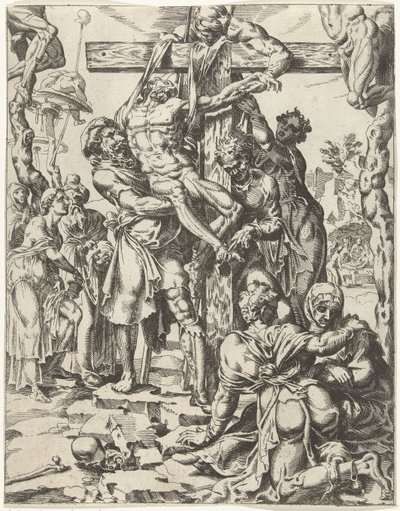 Descent from the Cross (The Fall and Redemption of Mankind Through the Life and Passion of Christ) by Dirck Volckertsz. Coornhert (attributed to)