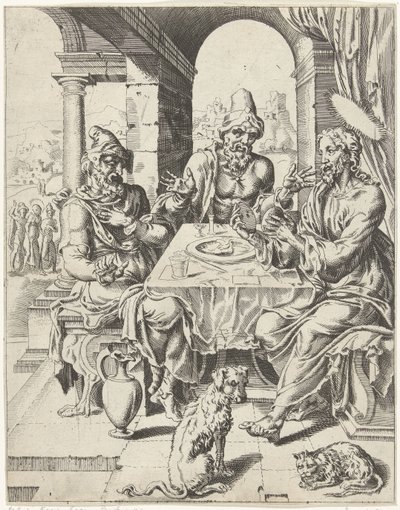 Supper at Emmaus (series title: The Fall and Redemption of Humanity through the Life and Passion of Christ) by Dirck Volckertsz. Coornhert (attributed to)