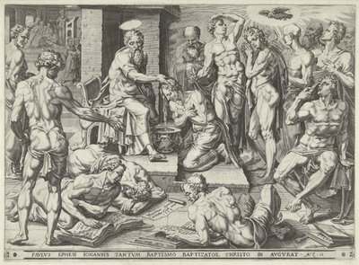 Paul Baptizing the Inhabitants of Ephesus by Dirck Volckertsz. Coornhert (attributed to)
