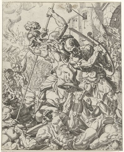 Flight of the Assyrian Army (series title) by Dirck Volckertsz. Coornhert (attributed to)