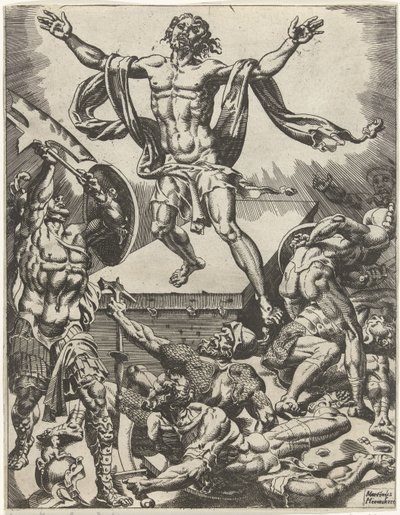 Resurrection of Christ (Fall and Redemption of Mankind through the Life and Passion of Christ) by Dirck Volckertsz. Coornhert (attributed to)