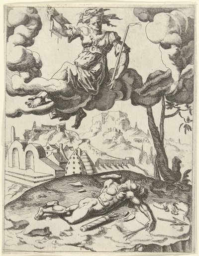 Faith Overcomes Sensual Love (Triumphs of Petrarch) by Dirck Volckertsz. Coornhert (possibly)