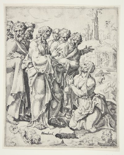 Christ and the Woman of Canaan by Dirck Volckertsz. Coornhert