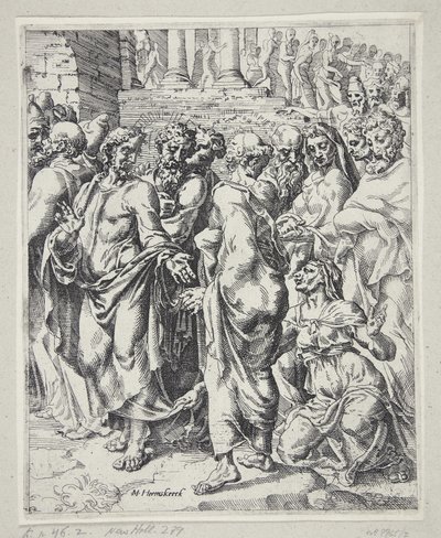 Christ and the Woman Who Was Cured of the Issue of Blood by Dirck Volckertsz. Coornhert