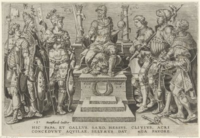 Emperor Charles V Surrounded by His Defeated Opponents (Victories of Charles V series) by Dirck Volckertsz. Coornhert