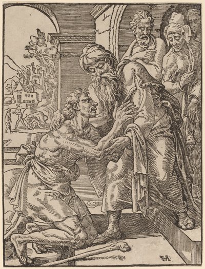 The Return of the Prodigal Son by Dirck Volckertz Coornhert after Maerten van Heemskerck