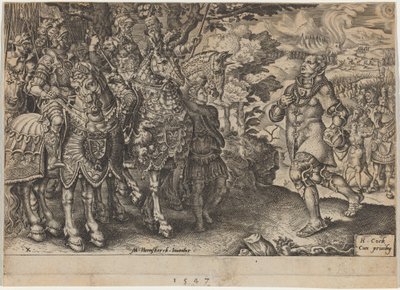 The Surrender of John Frederick, Elector of Saxony, After the Battle of Mühlberg by Dirck Volckertz Coornhert, after Maerten van Heemskerck