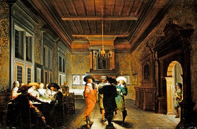 Interior with game of cards by Dirck van Delen