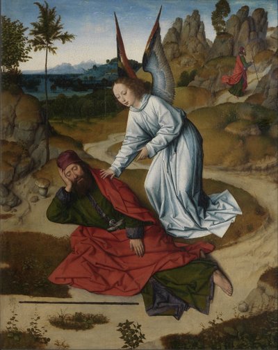The Last Supper Altarpiece: Elijah in the Wilderness (right wing) by Dirk Bouts