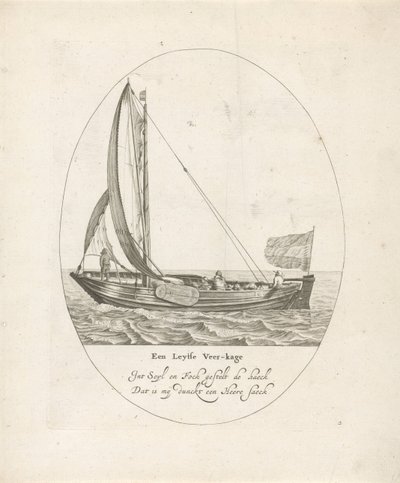 Leiden Ferry (title on object) Eight Different Types of Dutch Inland Vessels (series title) by Dirk Eversen Lons