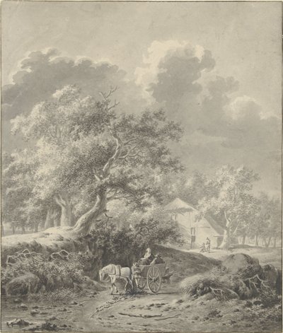 Landscape with Horse and Wagon by Dirk Jan van der Laan