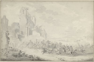 Battle Between Cavalry and Infantry by Dirk Langendijk