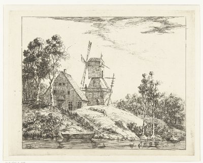 Landscape with Farm and Mill in Holstein by Dirk Vis Blokhuyzen