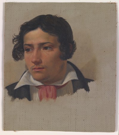 Portrait of a Young Man with a Red Scarf by Ditlev Blunck