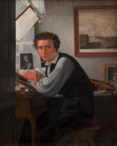 Portrait of the Copperplate Engraver C. E. Sonne by Ditlev Conrad Blunck