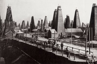 Oil wells at Baku on the Caspian Sea, Russia, c1890 by Dmitri Ivanovich Yermakov