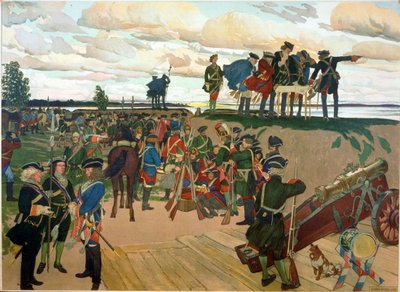 Founding of the Fortress St. Petersburg by Peter the Great in the 18th Century by Dmitri Nikolayevich Kardovsky