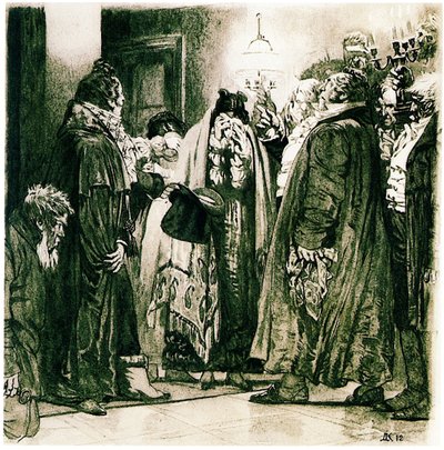 Illustration to the Comedy Woe from Wit by Alexander Griboyedov, 1912 by Dmitri Nikolayevich Kardovsky
