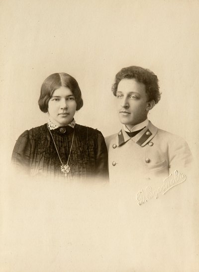 Portrait of the poet Alexander Blok with his wife by Dmitri Spiridonovich Zdobnov