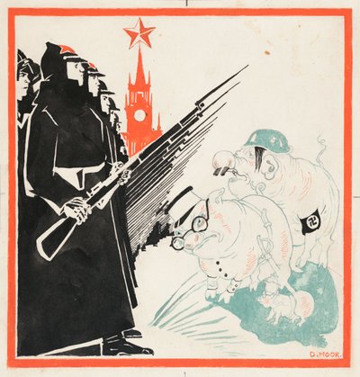 Nazi hogs stopped at the gates of the Kremlin by the Red Army by Dmitri Stachievich Moor