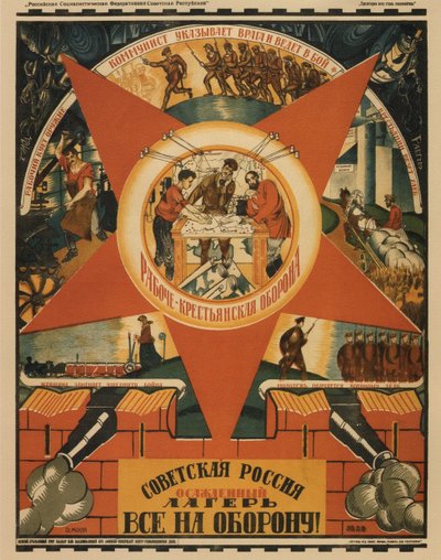 Soviet Russia Is Under Siege. Everyone to the Defense! Poster, 1919 by Dmitriy Stakhievich Moor