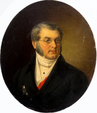 Portrait of the Author Mikhail Nikolaevich Zagoskin 1789-1852 by Dmitry Mikhaylovich Bolotov