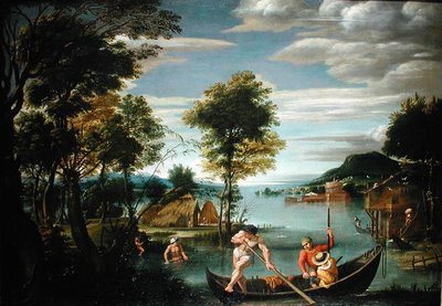 Landscape with Boats by Domenichino